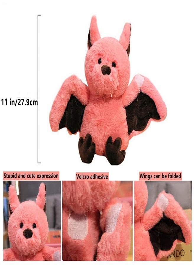 NatureMan 11 inch Plush Bat Stuffed Animal Plush Toy Halloween Bat Decor Bedtime Toys for Kids (Pink) - Image 4